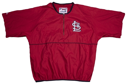 2004 Albert Pujols Game Used St. Louis Cardinals Post Season Red Pullover 